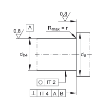 推力角接觸球軸承 ZKLF50115-2RS-2AP, 配對，雙向，螺釘安裝，兩側(cè)唇密封