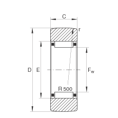 支撐型滾輪 RSTO30, 無軸向引導(dǎo)，外圈無擋邊