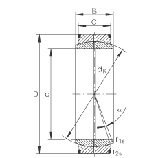 關(guān)節(jié)軸承 GE950-DO, 根據(jù) DIN ISO 12 240-1 標準，需維護