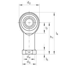 桿端軸承 GIKR30-PW, 根據(jù) DIN ISO 12 240-4 標(biāo)準(zhǔn)，帶右旋內(nèi)螺紋，需維護