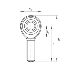 桿端軸承 GAKR30-PW, 根據 DIN ISO 12 240-4 標準，帶右旋外螺紋，需維護
