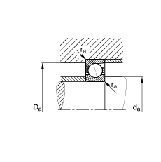 主軸軸承 B7003-E-T-P4S, 調節，成對或單元安裝，接觸角 α = 25°，限制公差