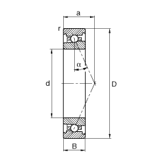 主軸軸承 HS71908-E-T-P4S, 調節，成對或單元安裝，接觸角 α = 25°，限制公差
