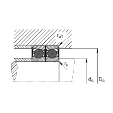 主軸軸承 HCB7001-C-2RSD-T-P4S, 調節，成對或單元安裝，接觸角 α = 15°，陶瓷球，兩側唇密封，非接觸，限制公差